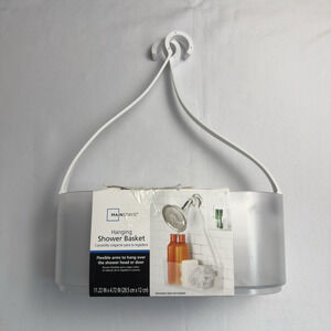 Mainstays Hanging Shower Basket Clear, White - 11x4 inches